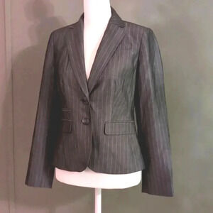 Ann Taylor LOFT Grey Pinstripe Blazer